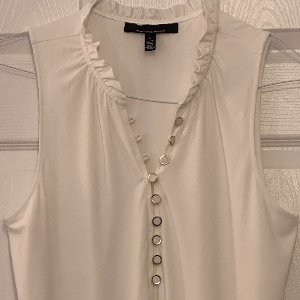 White House Black Market Sleeveless White Blouse – Size L